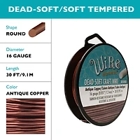 The Beadsmith® Wire Elements™ 16 Gauge Antique Copper Tarnish Resistant Soft Temper Wire, 30ft.
