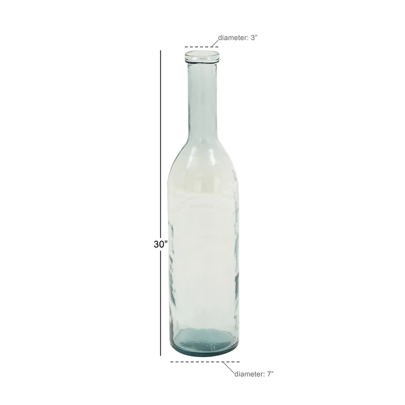 30" Aquamarine Farmhouse Glass Vase