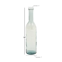 30" Aquamarine Farmhouse Glass Vase