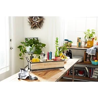 22" Brown Wood Farmhouse Tray