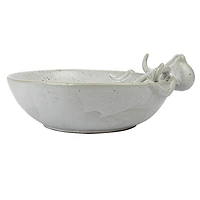 Hello Honey® 13.75" White Speckled Reactive Glaze Stoneware Octopus Bowl