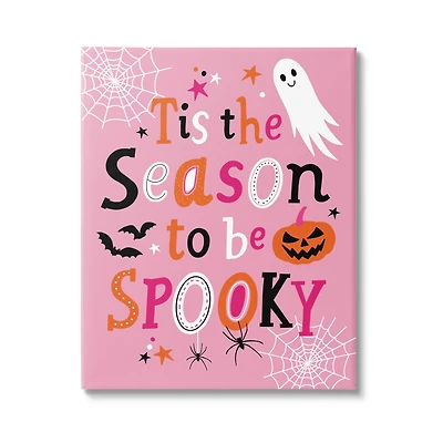 Stupell Industries Tis The Season To Be Spooky Ghost Phrase Canvas Wall Art