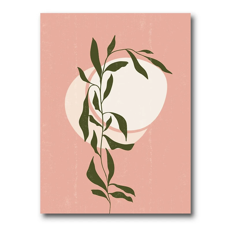 Designart - Abstract Geometrical Sun and Moon With Leaf VI