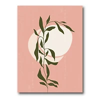 Designart - Abstract Geometrical Sun and Moon With Leaf VI