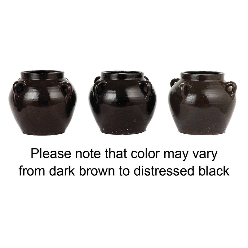 Hello Honey® 7" Distressed Black Decorative Clay Jar