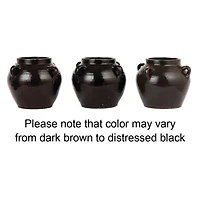 Hello Honey® 7" Distressed Black Decorative Clay Jar
