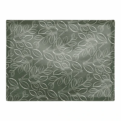 Sage Lined Leaves Cotton Twill Placemat