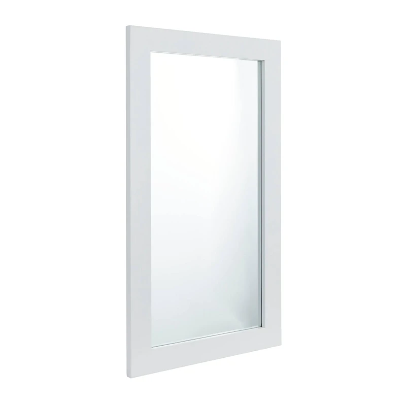 White Wood Contemporary Wall Mirror 24" x 42"