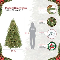 6.5ft. Pre-Lit Douglas Fir Artificial Christmas Tree, Clear Lights