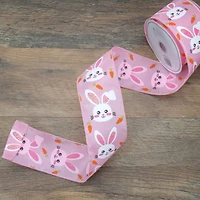 2.5" x 10yd. Easter Bunny Design Wired Spring Craft Ribbon