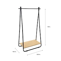 Organize It All Black Garment Rack with Shelf