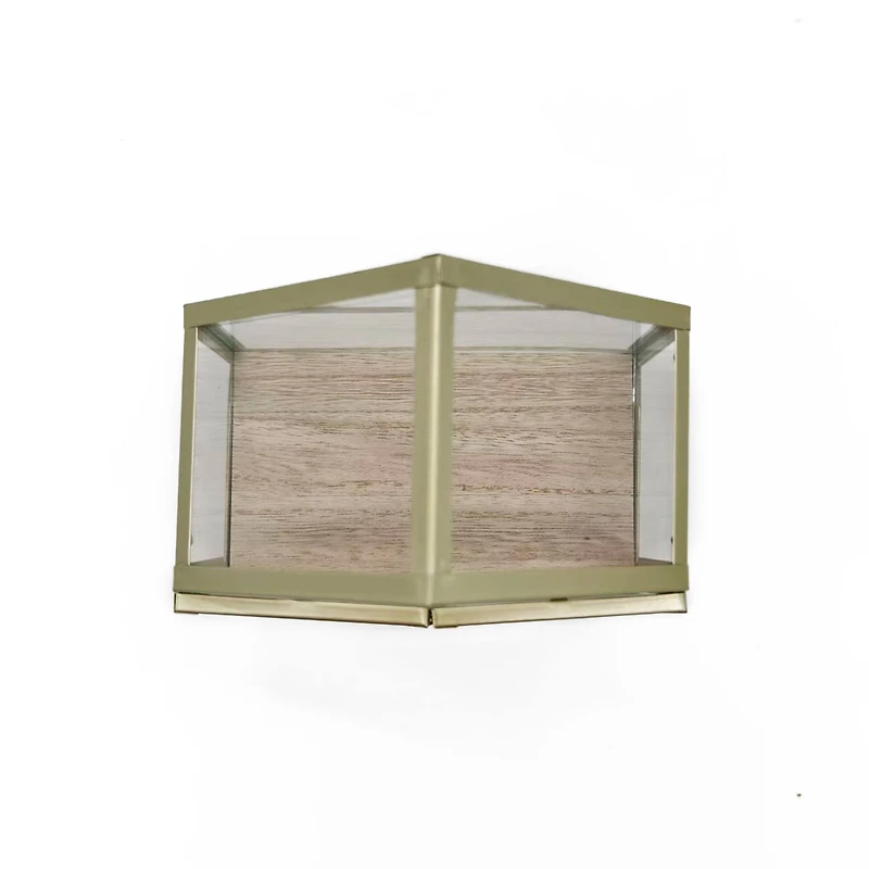 10" Gold Metal & Glass Terrarium House by Ashland®