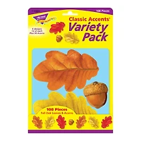 Trend Classic Accents® Fall Oak Leaves & Acorns Variety Pack, 3 Packs of 108 