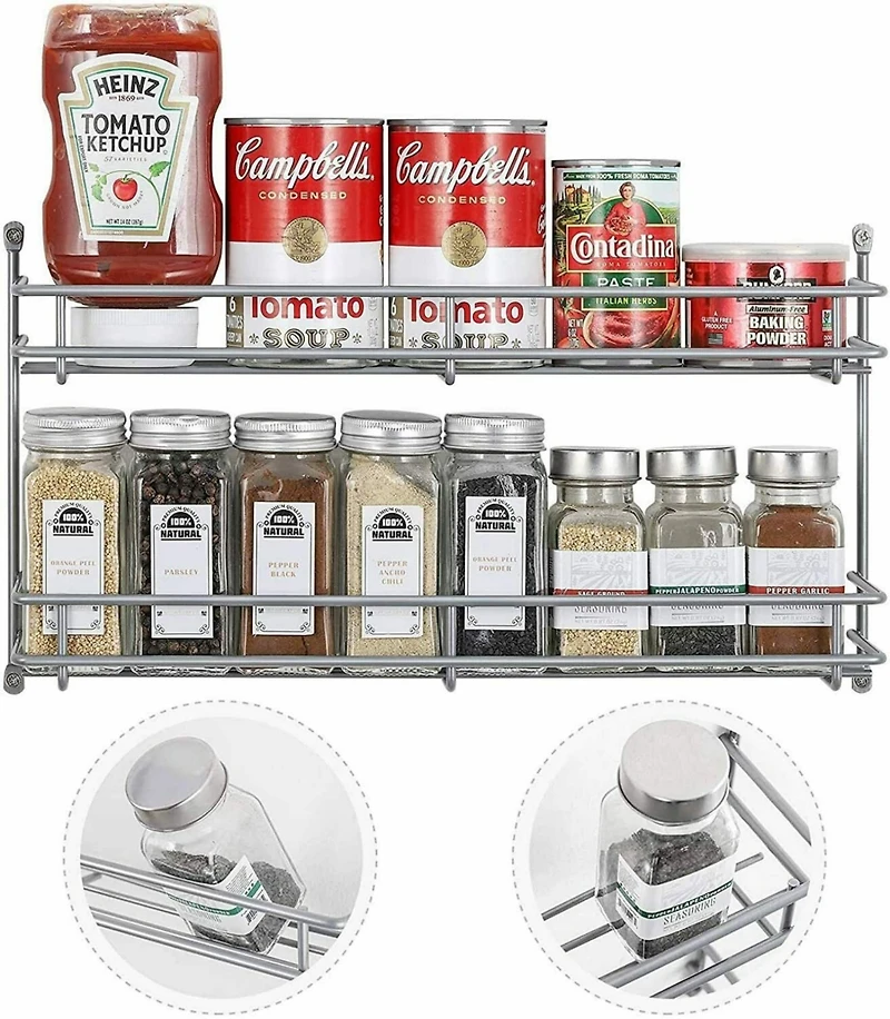 NEX™ 2-Tier Wall-Mounted Seasonings Jar Storage Rack, 2ct.