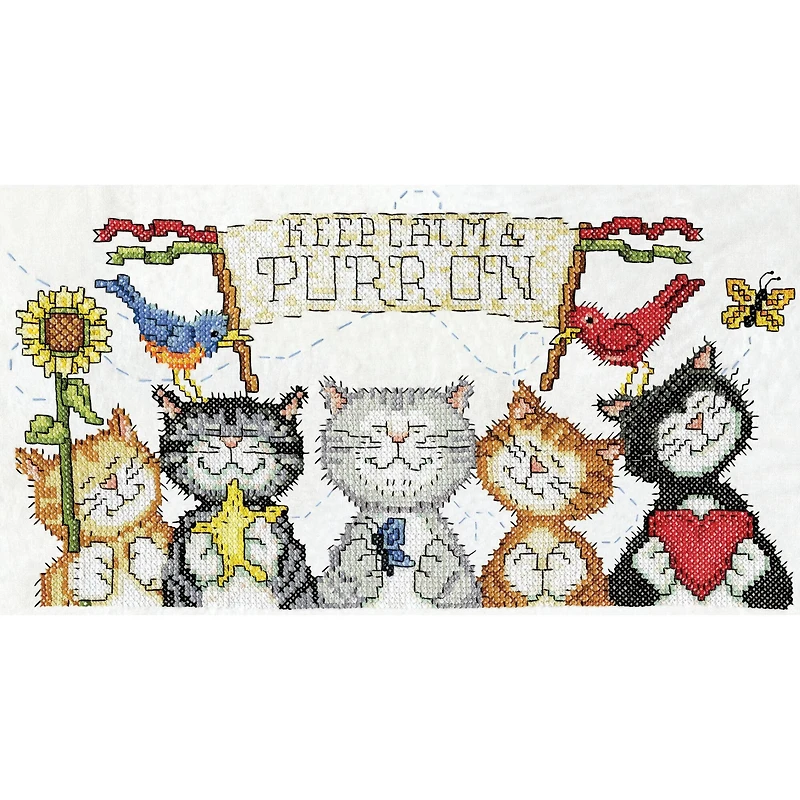 Design Works™ Purr On Stamped Cross Stitch Kit