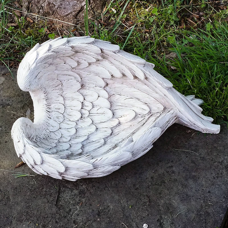 10.75" Ivory Angel Wings Garden Statue