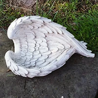 10.75" Ivory Angel Wings Garden Statue