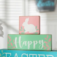 Glitzhome® 9.5" Wooden Easter Block Table Décor