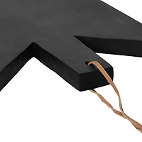 Hello Honey® 12" Black Geometric Wood Cutting Board with Leather Tie