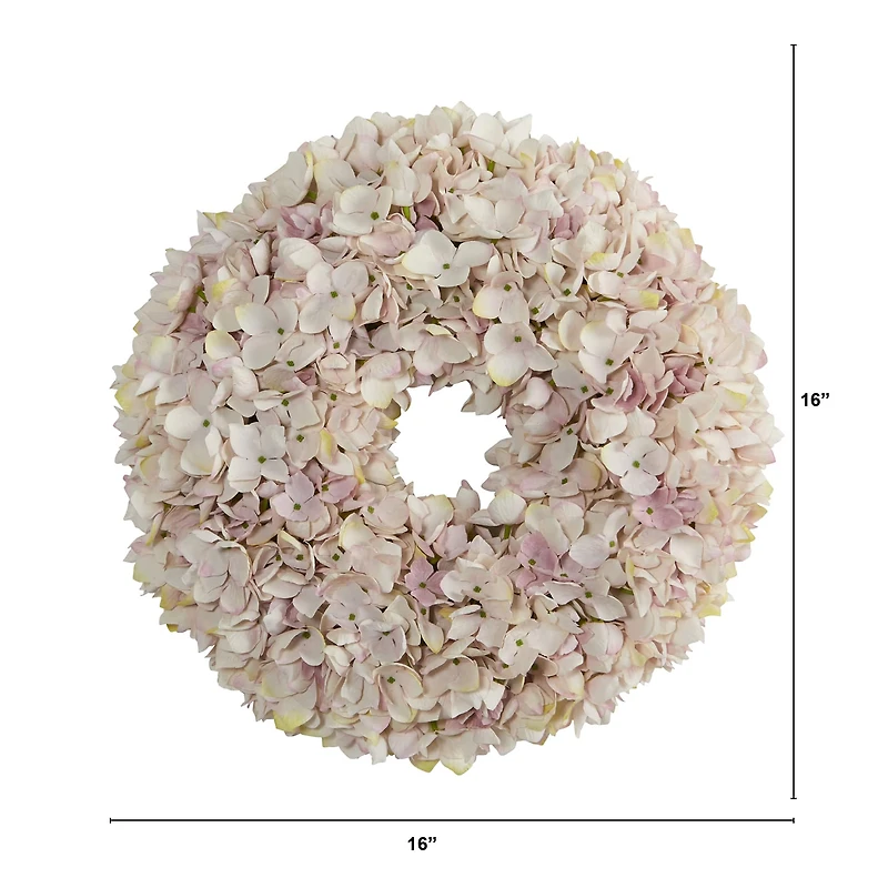16'' White Hydrangea Wreath