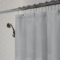Elle Décor Gray Jacquard Solid Weave Shower Curtain
