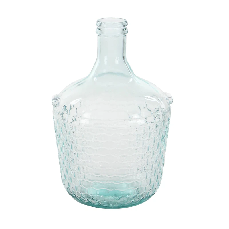 17" Blue Glass Farmhouse Vase