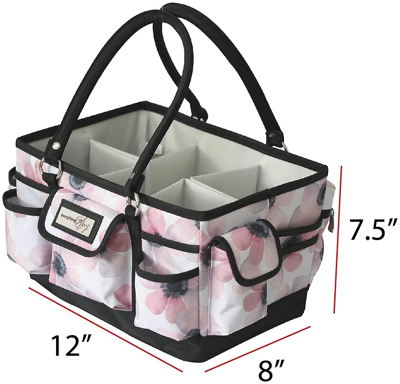 Everything Mary White & Floral Deluxe Store & Tote Craft Organizer
