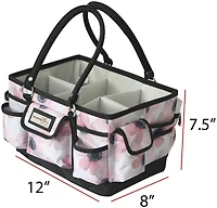 Everything Mary White & Floral Deluxe Store & Tote Craft Organizer