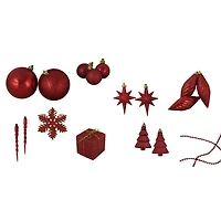 125ct. 5.5" Apple Red Shatterproof 3-Finish Christmas Ornaments