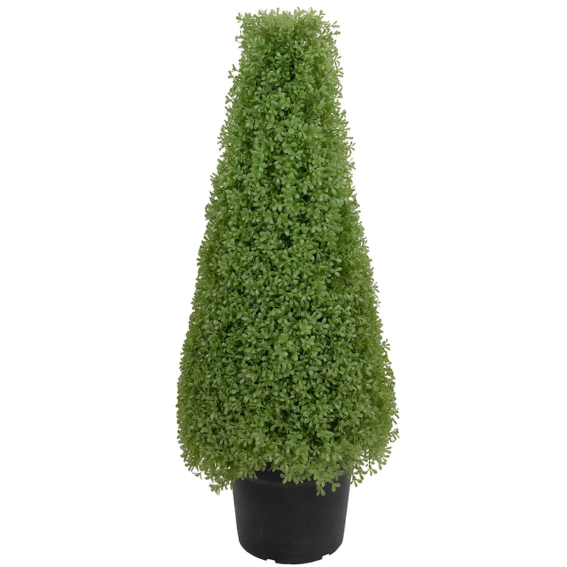 3ft. Unlit Artificial Boxwood Cone Topiary Tree with Round Pot