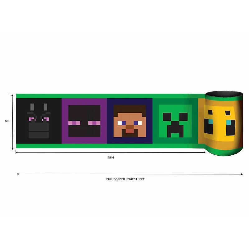 RoomMates Minecraft Iconic Faces Peel & Stick Wallpaper Border