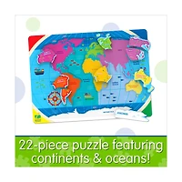 Lift & Learn Puzzle - Continents & Oceans: 22 Pcs