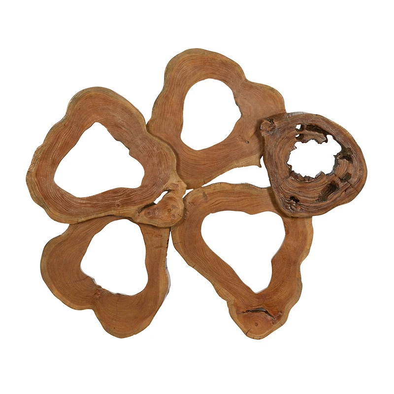 Brown Teak Wood Rustic Wall Decor 37" x 42" x 4"