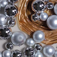 50ct. Silver Splendor Shatterproof 2-Finish Christmas Ball Ornaments