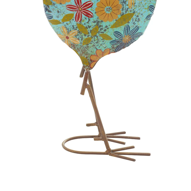 17" Iron Eclectic Rooster Garden Sculpture