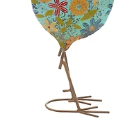 17" Iron Eclectic Rooster Garden Sculpture