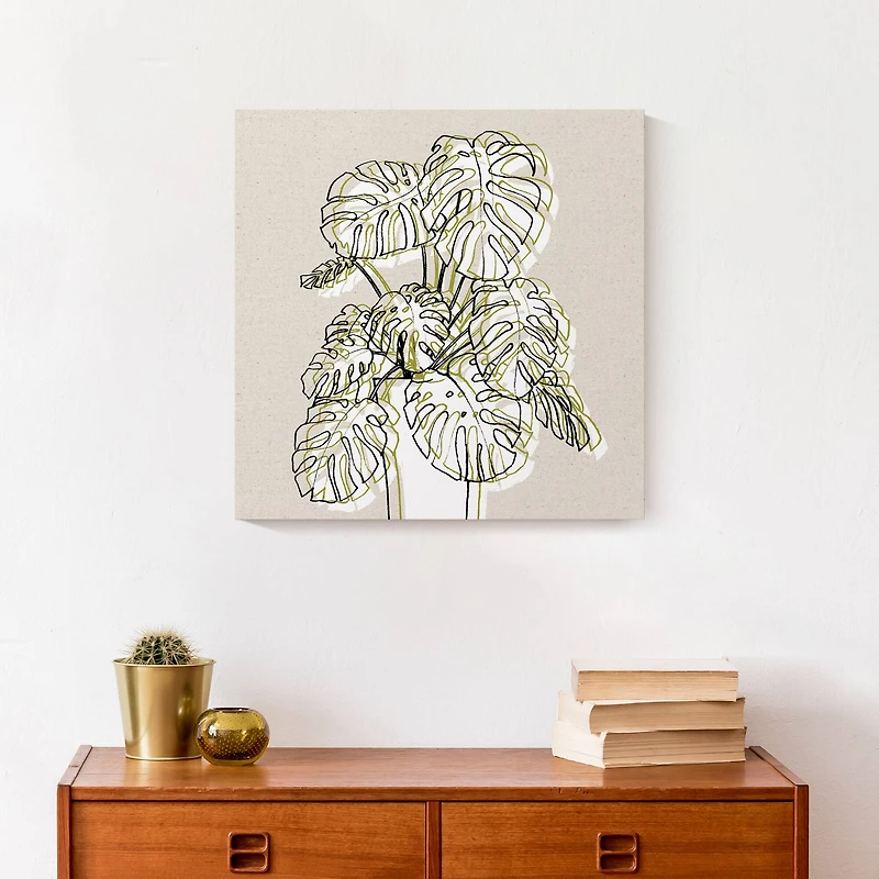 Design Directs Monstera Drawing Canvas Wall Art