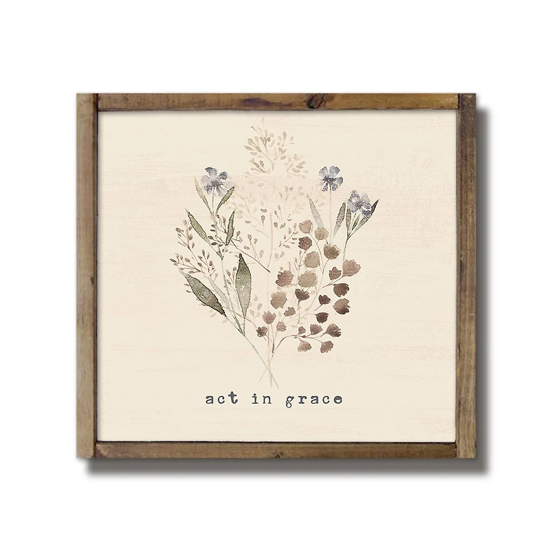 Act in Grace Framed Wood Plaque