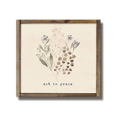 Act in Grace Framed Wood Plaque