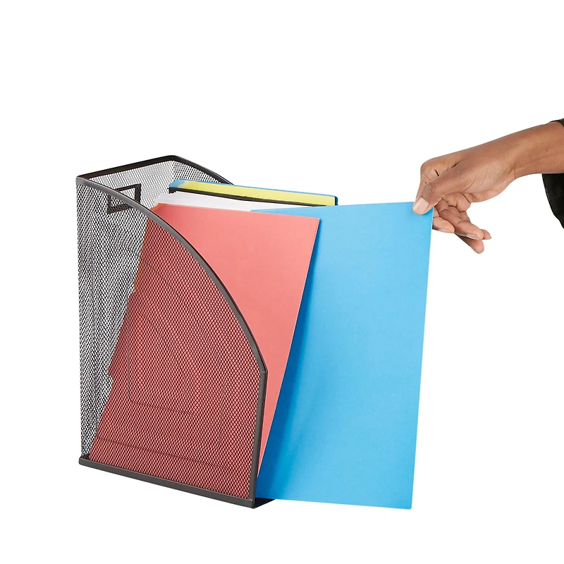 Mind Reader 2 Pack Black Jumbo Metal Mesh File Organizer