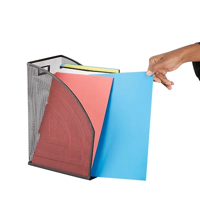 Mind Reader 2 Pack Black Jumbo Metal Mesh File Organizer