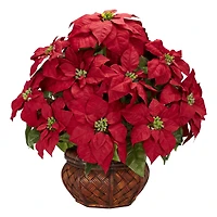 22" Potted Poinsettia with Decorative Planter
