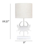 Simple Designs™ 18" White Pinching Crab Table Lamp with Light Beige Shade