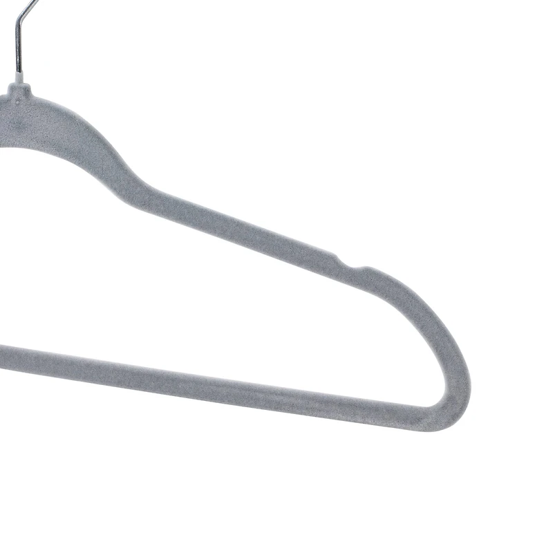 Honey Can Do Gray Slim-Profile Non-Slip Velvet Hangers, 25ct.
