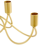 CosmoLiving by Cosmopolitan Gold Metal Contemporary Candelabra, 5" x 15" x 3"