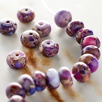 12 Pack: Amethyst Jasper Rondelle Beads, 8mm by Bead Landing™