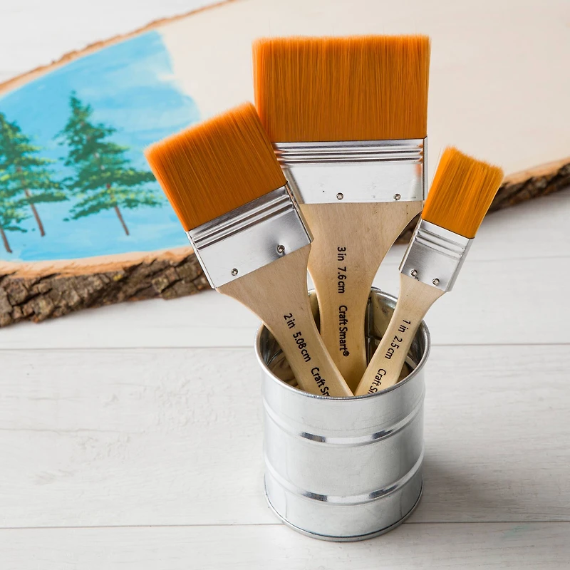 Gold Taklon Large Area Flat Brush Pack by Craft Smart® 