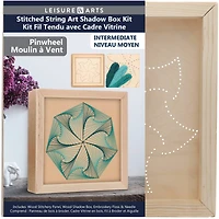 Leisure Arts® Intermediate Pinwheel Wood Stitched String Art Shadow Box Kit