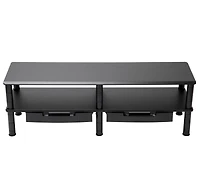 Mind Reader Anchor Collection Black Extended 2-Tier Dual Monitor Stand