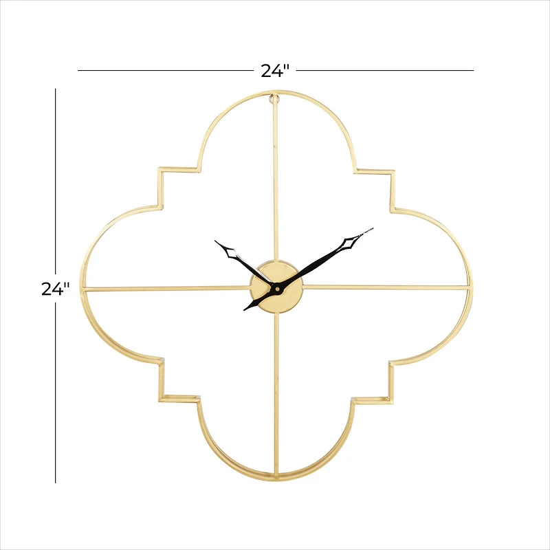 CosmoLiving by Cosmopolitan 24" Gold Metal Glam Wall Clock
